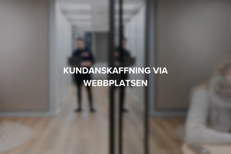 Kundanskaffning via webbplatsen